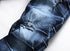 Mid Waisted Jeans Stretchy Casual Straight Pants Men's Ripped Jeans